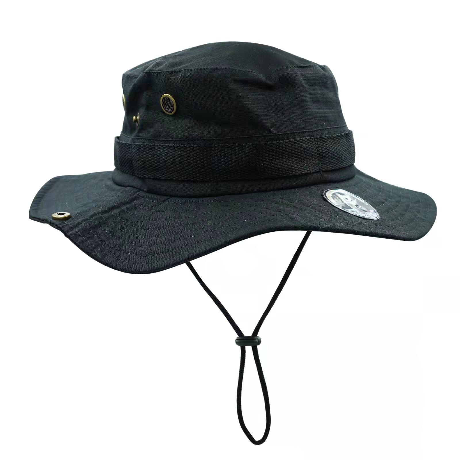 Men's Packable Bucket Hat for Fishing, Hunting & Travel - Lightweight & Adjustable Outdoor Cap (Black) - Perfect for Beach, Camping & Hiking Adventures