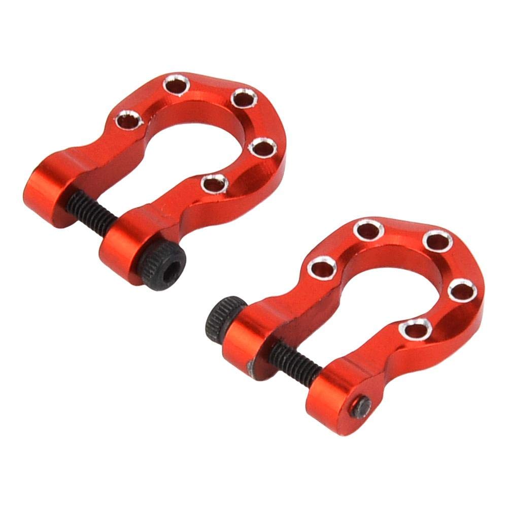 Dilwe 2pcs Metal RC Trailer Hooks for 1/10 Scale Crawler Cars - Compatible with TRAXXAS, Red - Perfect for Off-Road Adventures & RC Car Customization