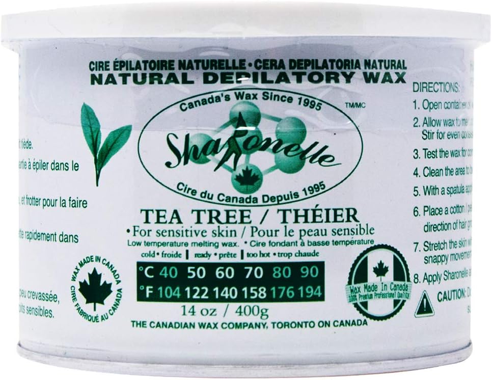 Sharonelle All Purpose Natural Hair Removal Wax Kit - 14oz Canned Wax for Smooth Skin | Ideal for Legs, Arms, Bikini & Face at Home Salon Waxing