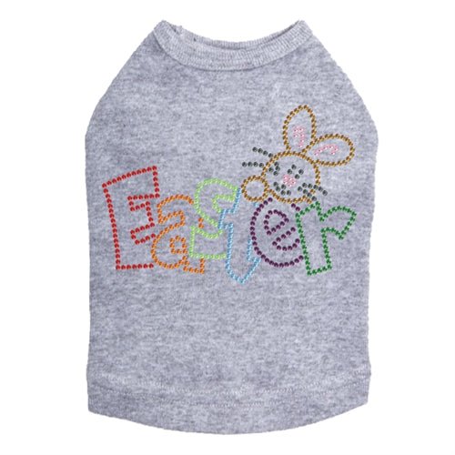Sparkling Rhinestone Easter Bunny Dog Tank Top - Cute & Stylish Pet Apparel for Easter Celebrations & Spring Outings