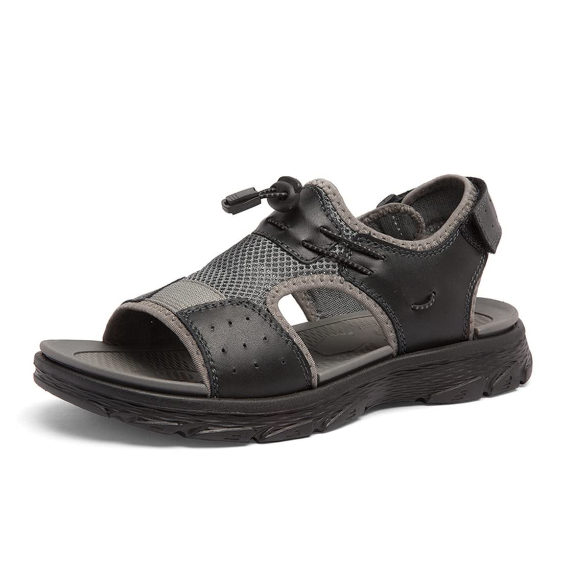 CHENSAN Men's Summer Sandals - Open Toe Leather Sandals for Beach & Hiking | Lightweight Breathable Water Shoes for Outdoor Activities, Walking & Travel