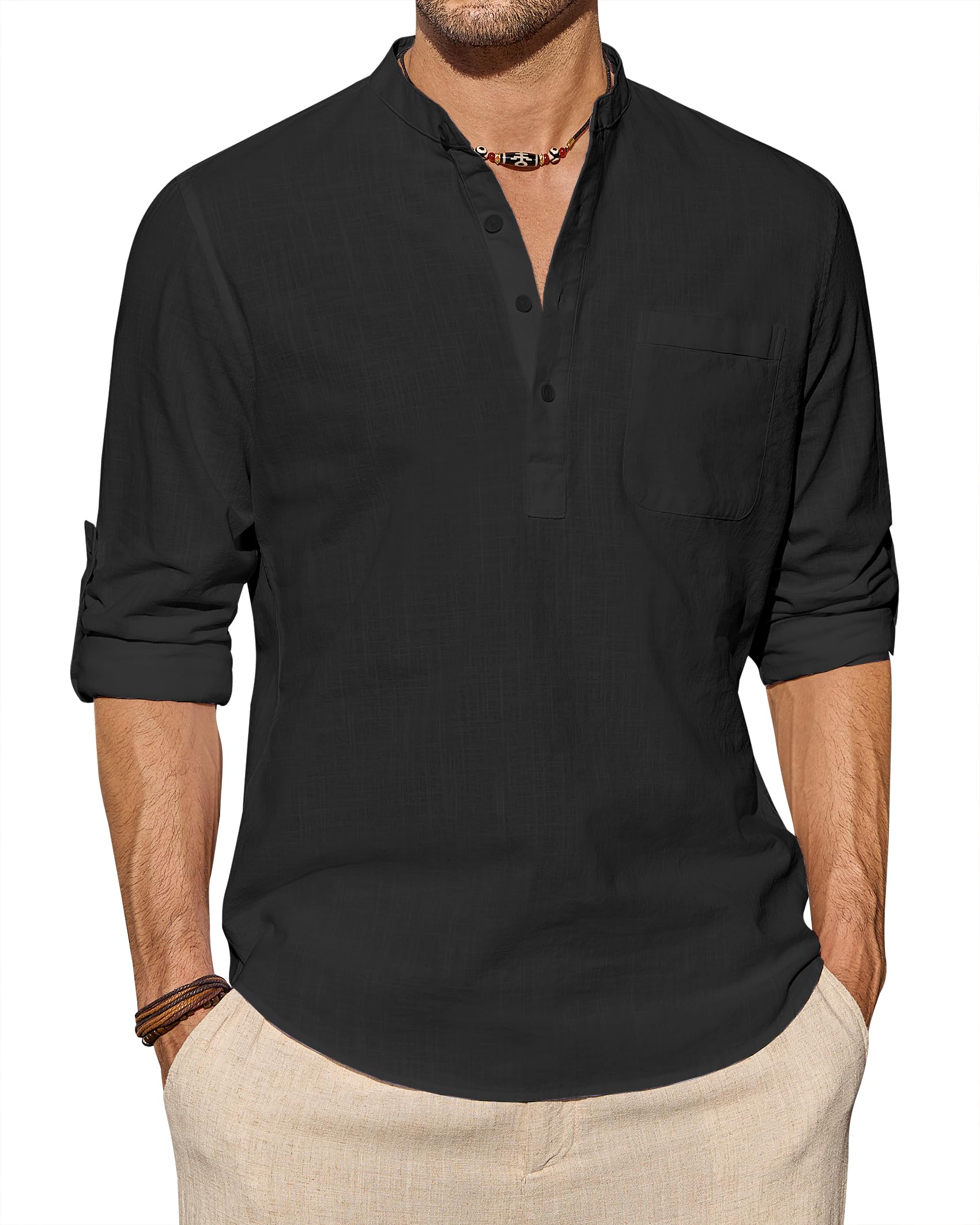 J.VER Men's Classic Oxford Shirt - Solid Color Casual Button Down Collar Long Sleeve Dress Shirt with Chest Pocket | Perfect for Office, Business Meetings & Smart Casual Outfits