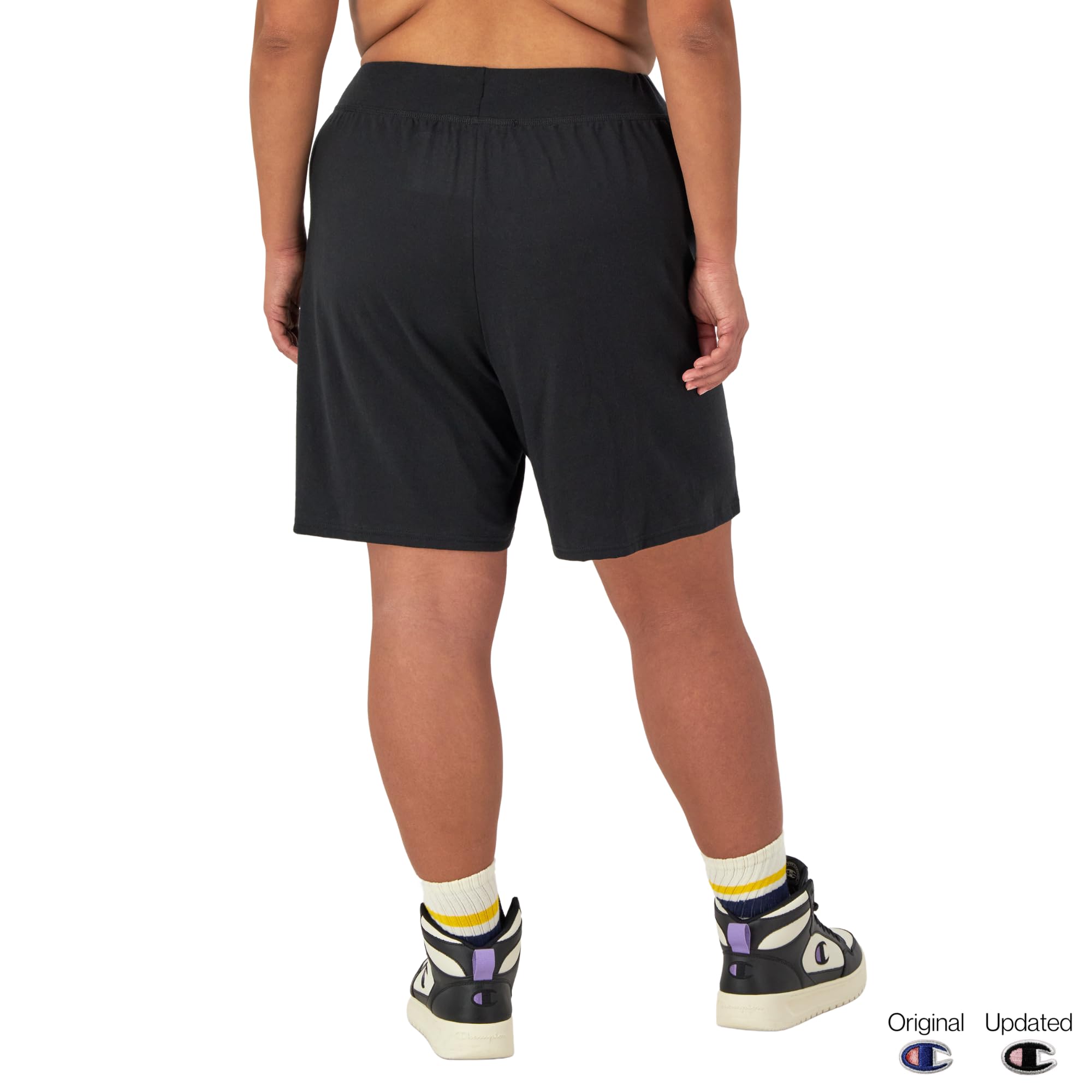 Champion Women's Lightweight Lounge Shorts - Soft Jersey Comfortable Athletic Shorts for Women (Plus Size Available) - Perfect for Yoga, Running, and Casual Wear