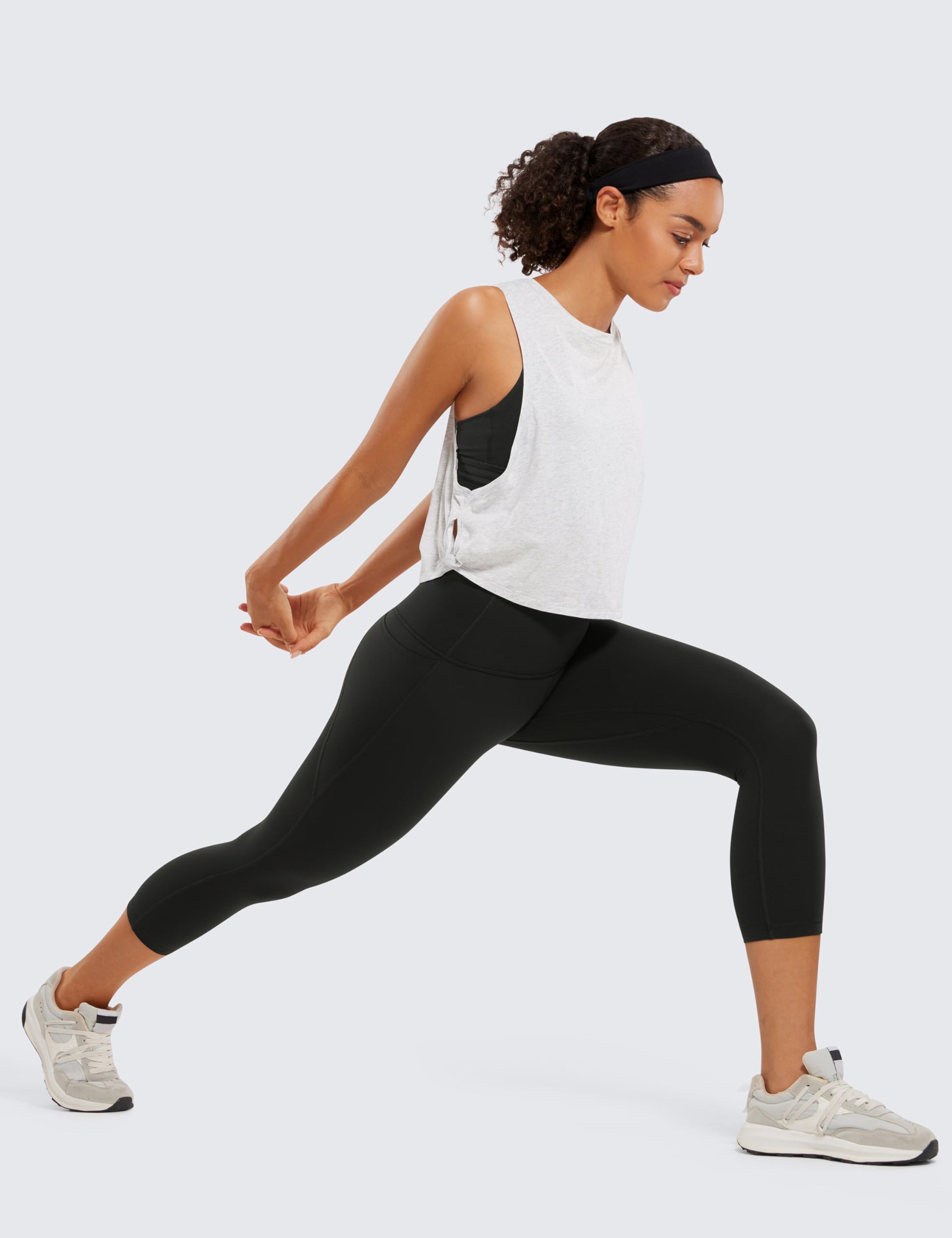 CRZ YOGA Women's High Waisted Butterluxe Workout Capri Leggings with Pockets - 21 Inch Gym Athletic Yoga Pants for Running, Pilates & Lounge Wear