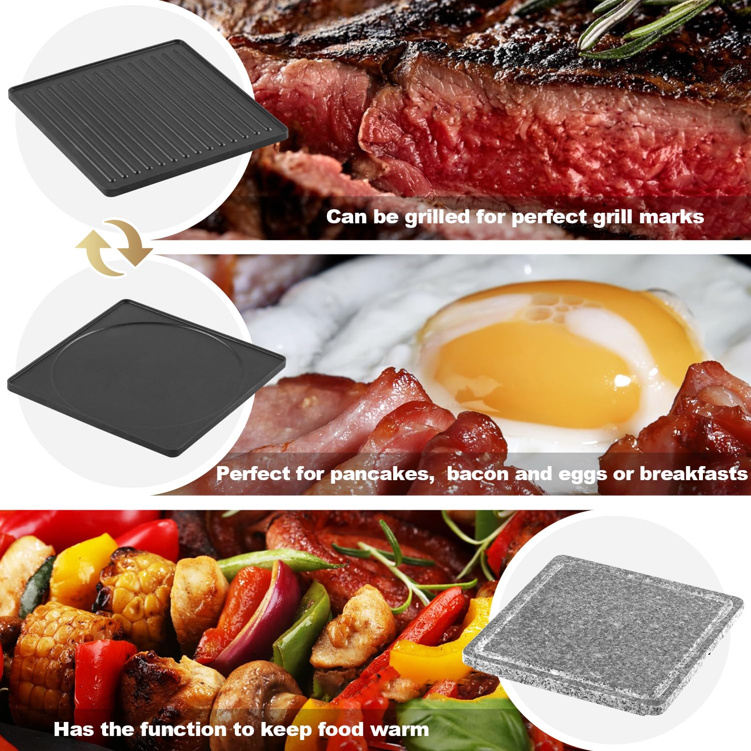 CUSIMAX Electric Raclette Grill - 1500W Portable Indoor Grill with 2-in-1 Reversible Non-Stick Plate & Natural Grill Stone - Korean BBQ Grill Set Includes 8 Pans & Wooden Spatulas - Perfect for Home Cooking, Parties & Family Gatherings