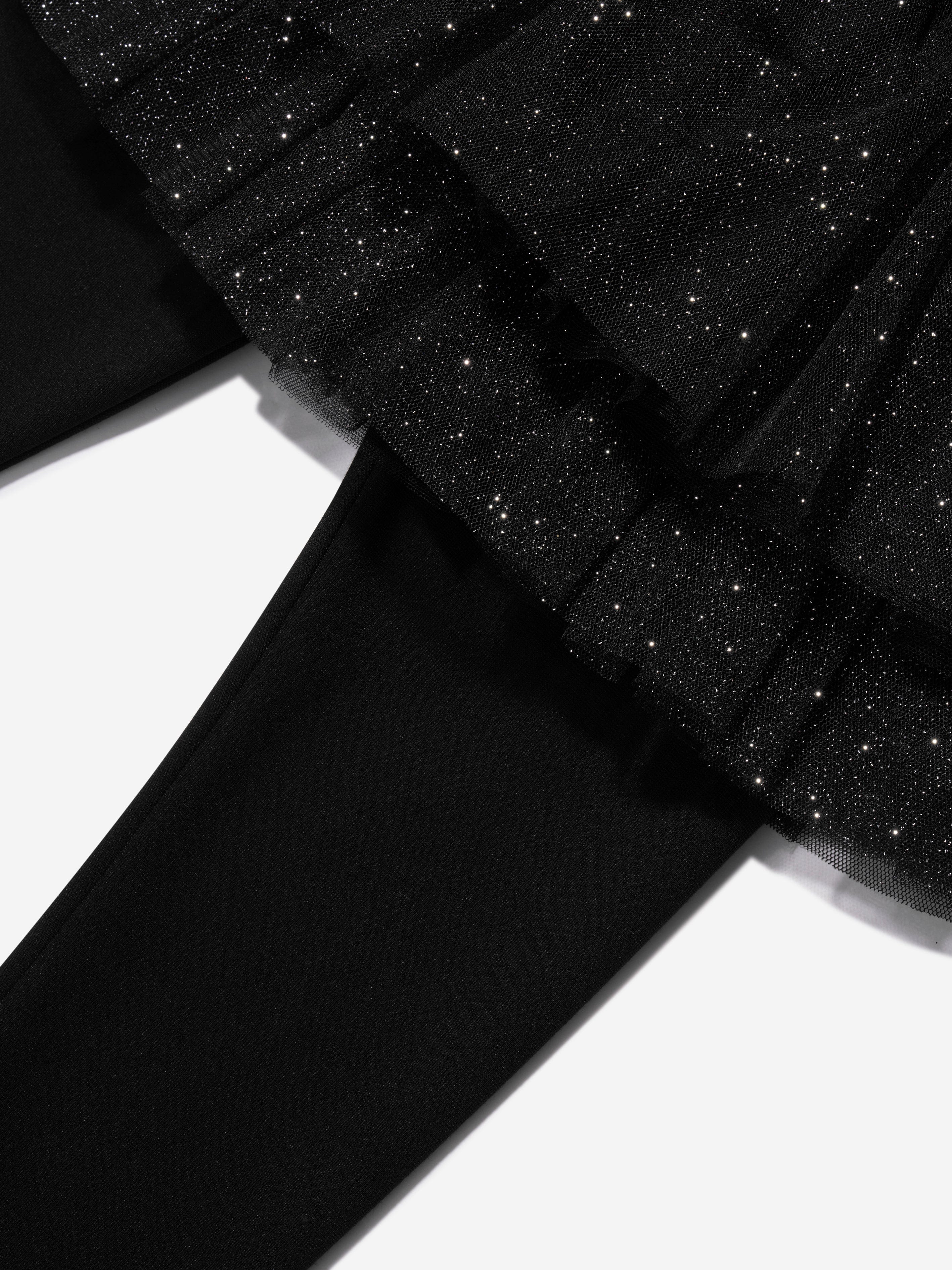 Balmain Black Girls Tutu Leggings - Elegant Dancewear for Ballet, Performance & Dress Up | Perfect for Recitals, Parties & Special Occasions