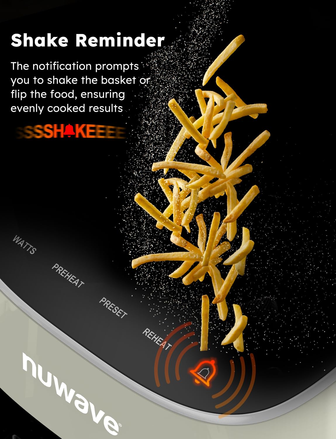 Nuwave Brio Plus 8 Qt Air Fryer - PFAS Free, Digital Touch Screen with Cool White Display, 50°F~400°F Temperature Range, 5 Cook Functions, 100 Presets & 50 Memory - Perfect for Healthy Frying, Baking, Roasting, Grilling & Reheating in Your Kitchen