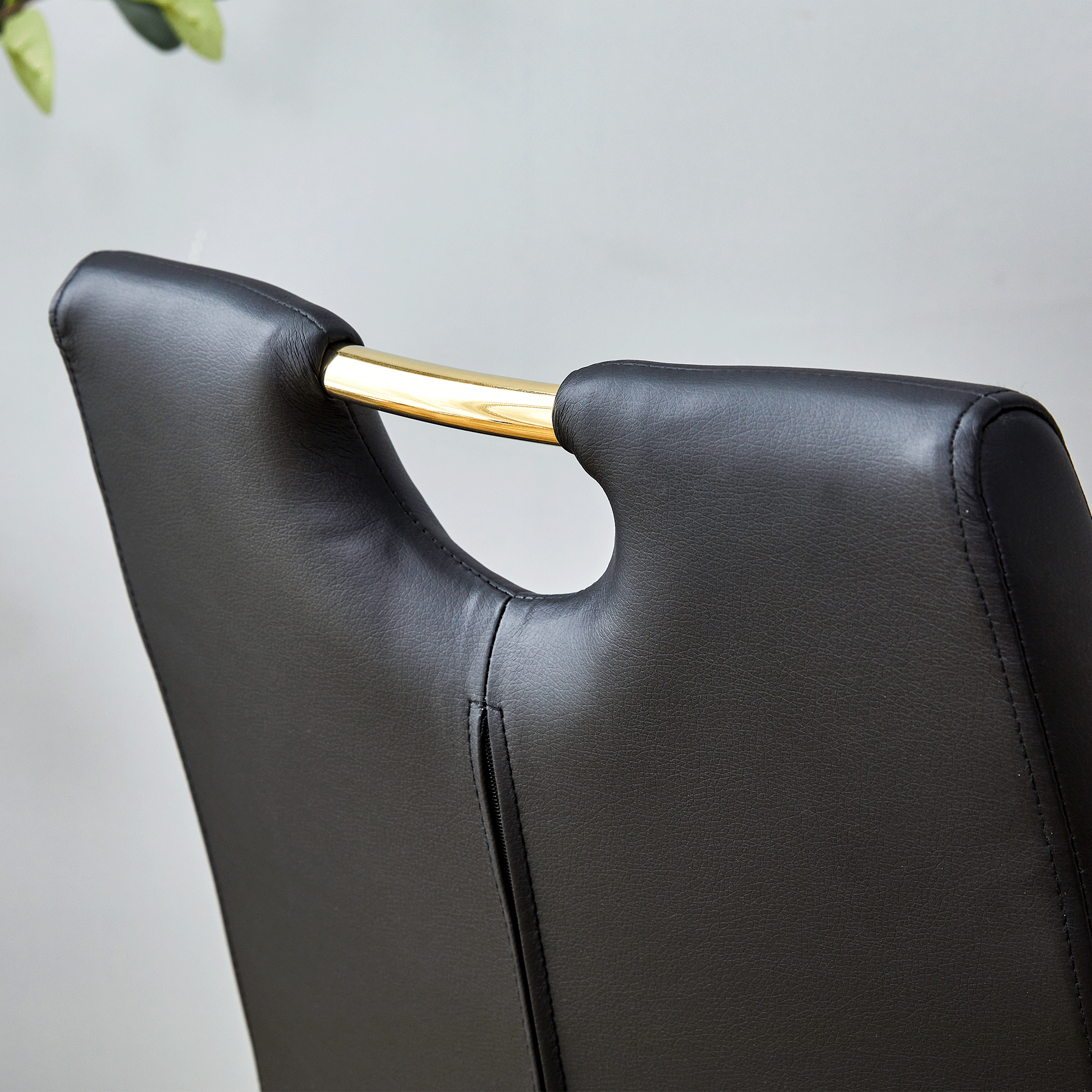 Modern Black PU Dining Chairs Set of 4 - Waterproof Faux Leather Upholstery with Gold Metal Legs - Stylish for Kitchen, Restaurant, Office & Conference Room - Elegant Seating Solution for Home & Commercial Use