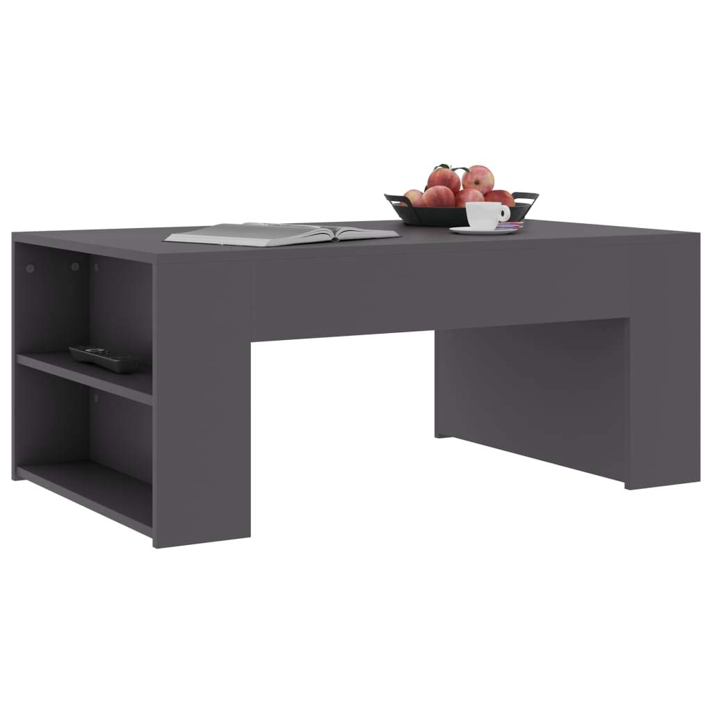 Multifunctional Coffee Table with Storage - Modern End Table for Living Room, Sofa & Couch - Sturdy Chipboard Home Furniture in Gray - Perfect for TV Room, Bedroom & Small Spaces