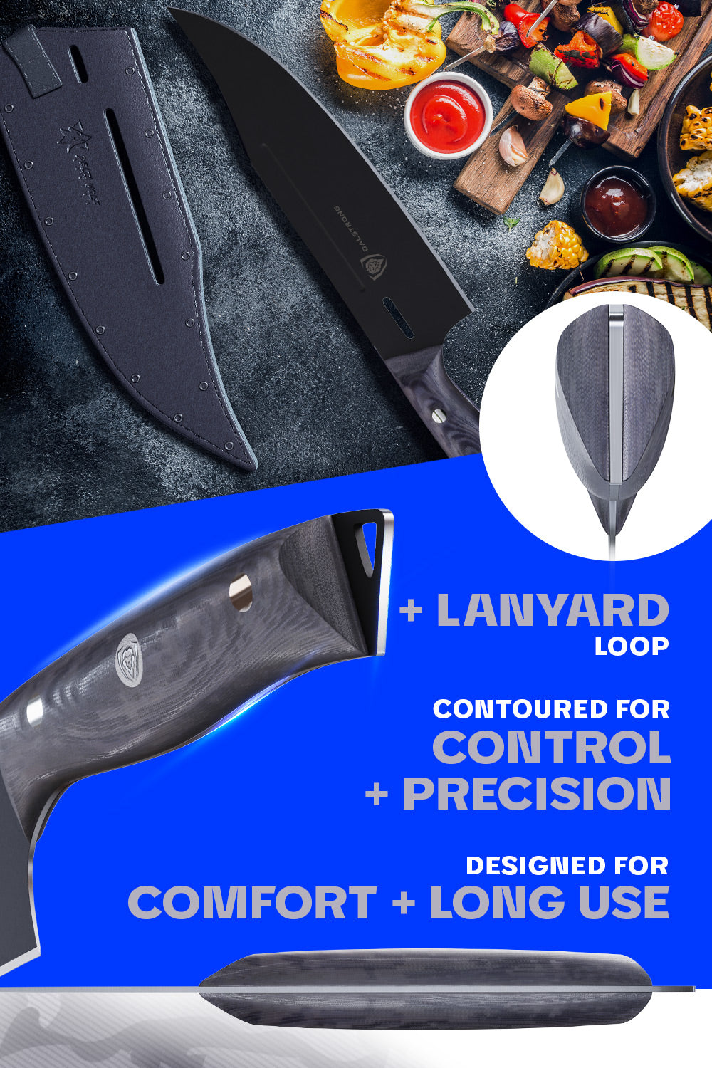 Premium 8-Inch Chef's Knife - Delta Wolf Series by Dalstrong | High Carbon German Steel, Razor Sharp Blade | Perfect for Slicing, Dicing & Chopping Vegetables, Meat & Herbs