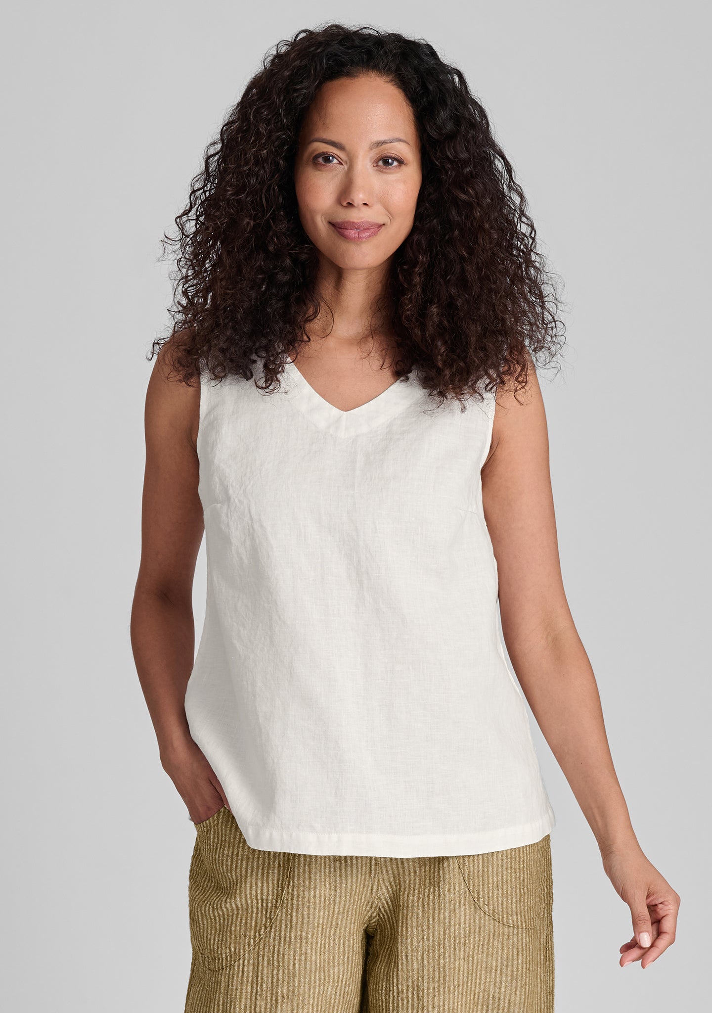 Gem Tank Linen Tank Top for Women - Breathable Summer Casual Sleeveless Shirt - Perfect for Beach, Yoga, and Everyday Wear