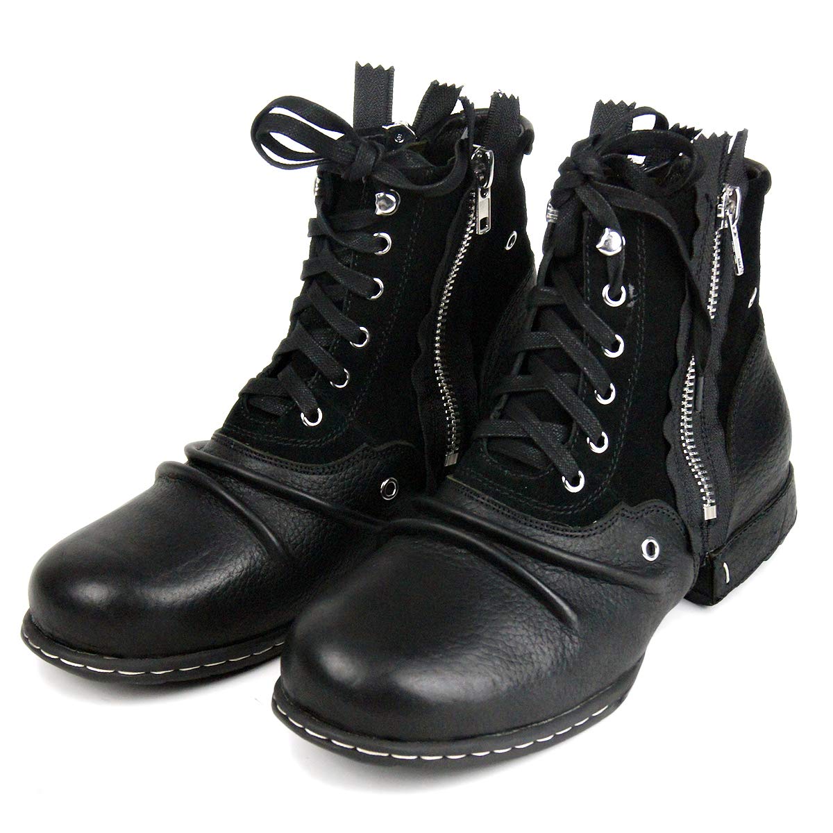OSSTONE Men's Fashion Leather Chukka Boots with Zipper - Casual Motorcycle Shoes OS-5008-8-US - Perfect for Riding, Daily Wear & Outdoor Activities