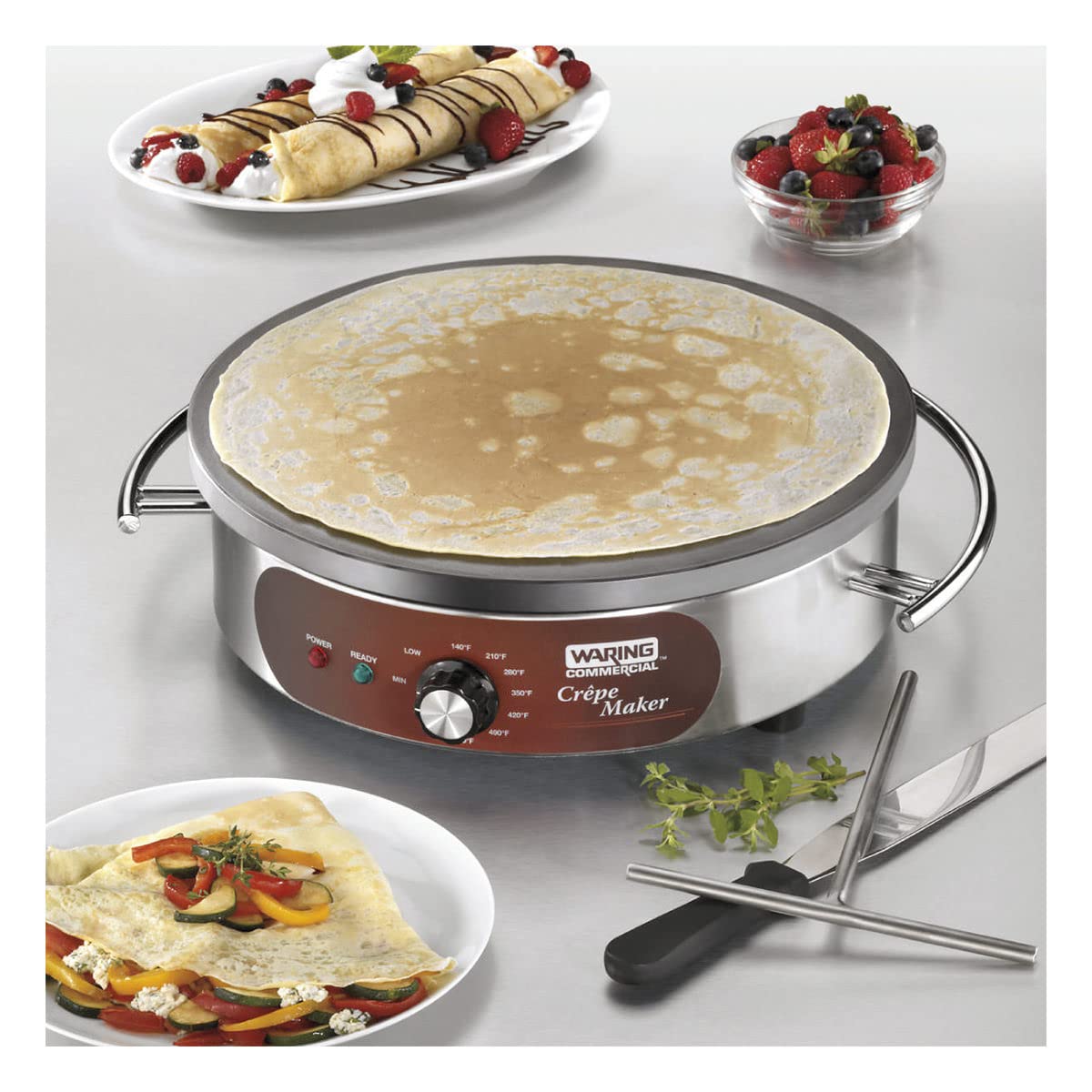 Waring Commercial WSC165BX 208V Stainless Steel Crepe Maker - Perfect for Restaurants, Cafes & Breakfast Catering