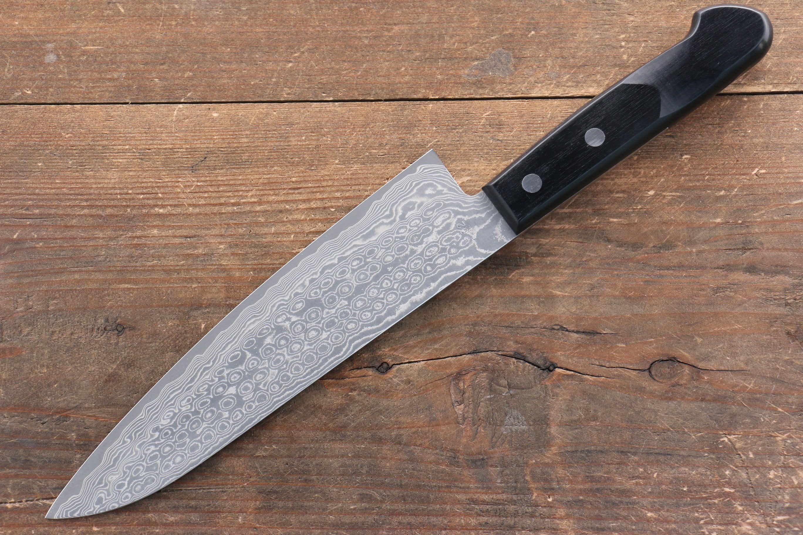 Premium Nao Yamamoto SG2 Damascus Gyuto Knife 180mm - Japanese Chef Knife with Migaki Finish & Black Pakka Wood Handle - Perfect for Sushi, Meat Cutting & Professional Kitchen Use