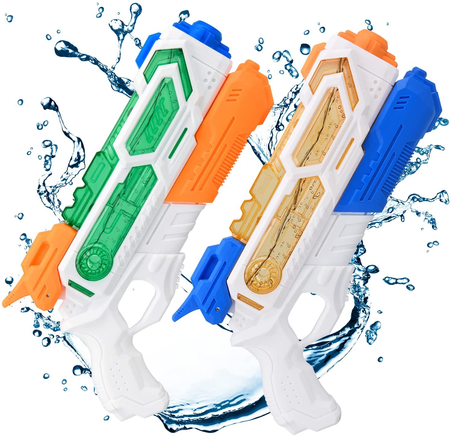 Balnore Super Soaker Water Gun for Kids & Adults - 2 Pack High-Powered Water Blaster with 32ft Range, Outdoor Pool Beach Toys for Summer Parties, Water Fights & Backyard Fun