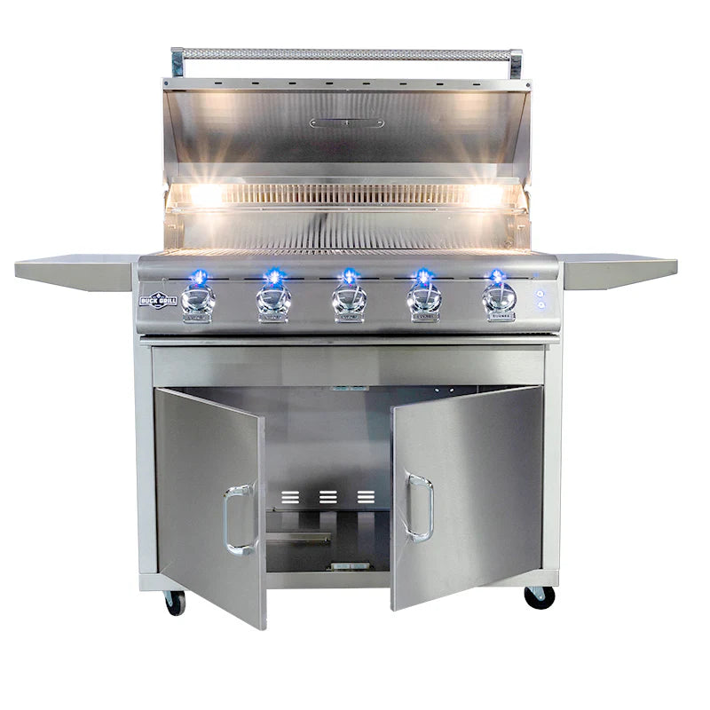 5 Burner 40 Inch Buck Gas Grill - Outdoor BBQ Grill with Stainless Steel Construction - Perfect for Backyard Parties, Camping & Tailgating