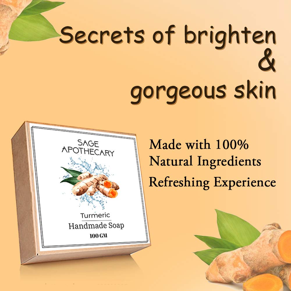 **Organic Turmeric & Orange Handmade Bath Soap for Sensitive Skin – Sulfate-Free, Chemical-Free, 100g (Pack of 2) – Gentle Cleansing for Face & Body, Ideal for Dry Skin – Perfect for Daily Use & Spa Relaxation**
