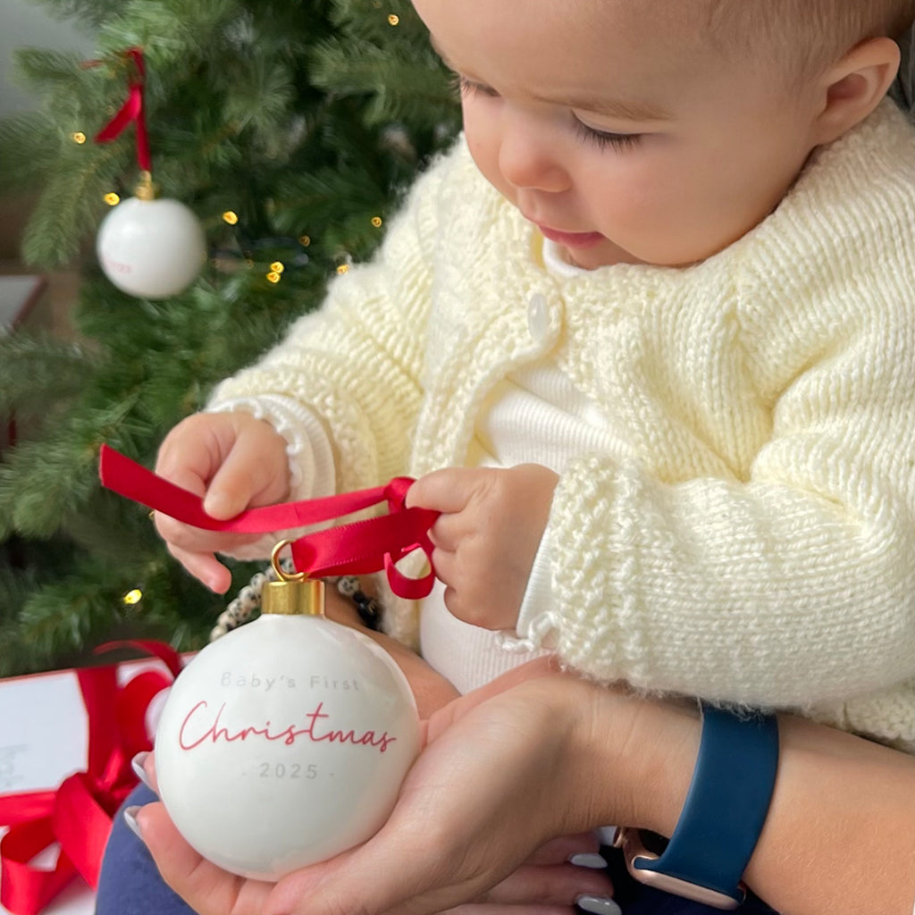 Baby's First Christmas Teddy Bear Ornament - Personalized Keepsake for Baby's First Holiday, Nursery Decor, Christmas Tree Decoration