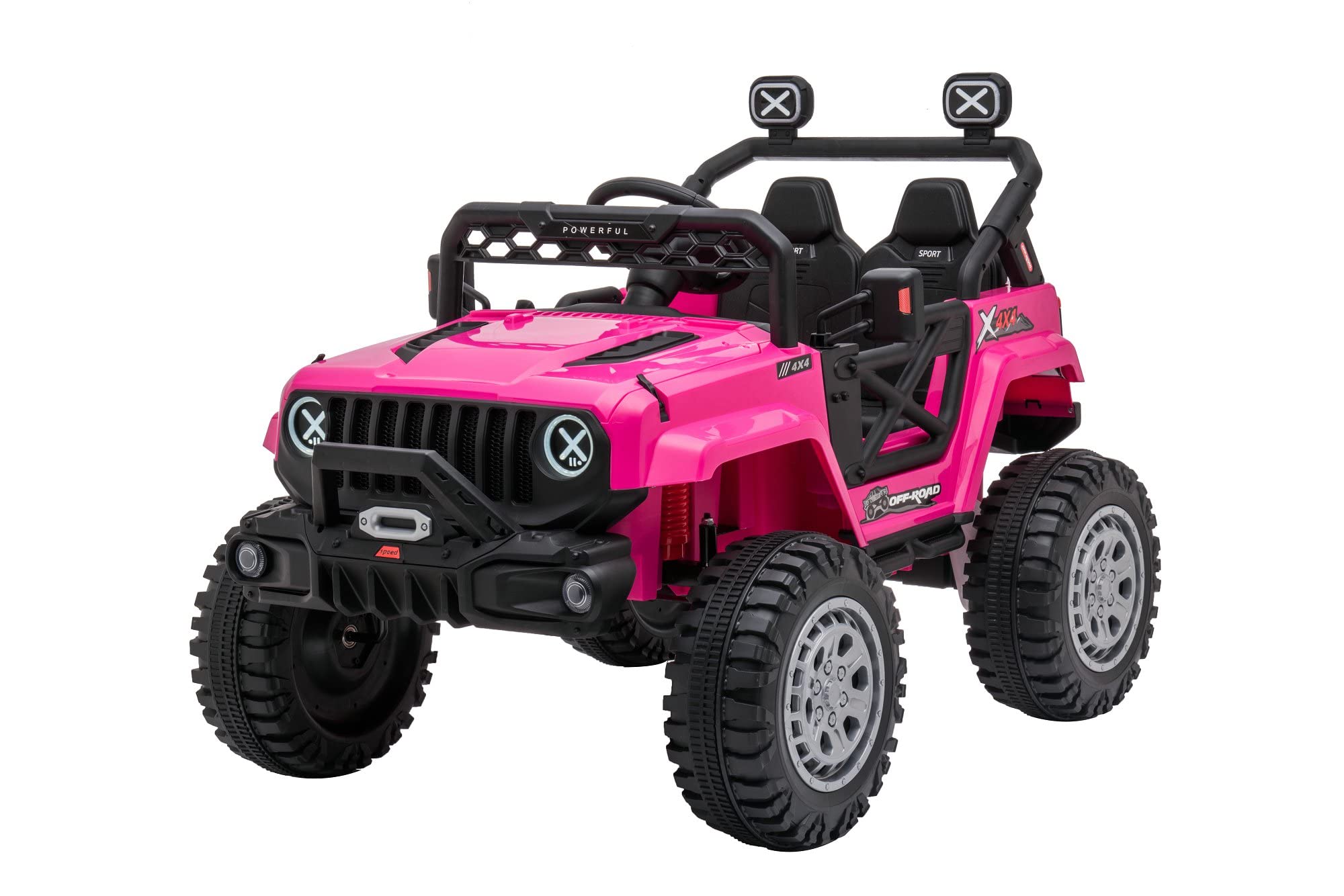 DAKOTT 12V Kids Electric Ride On Truck with Storage Space, Parental Remote Control, Music, MP3 Player & LED Lights - Spring Suspension for Boys & Girls - Perfect for Indoor & Outdoor Play, Birthday Gifts & Backyard Fun