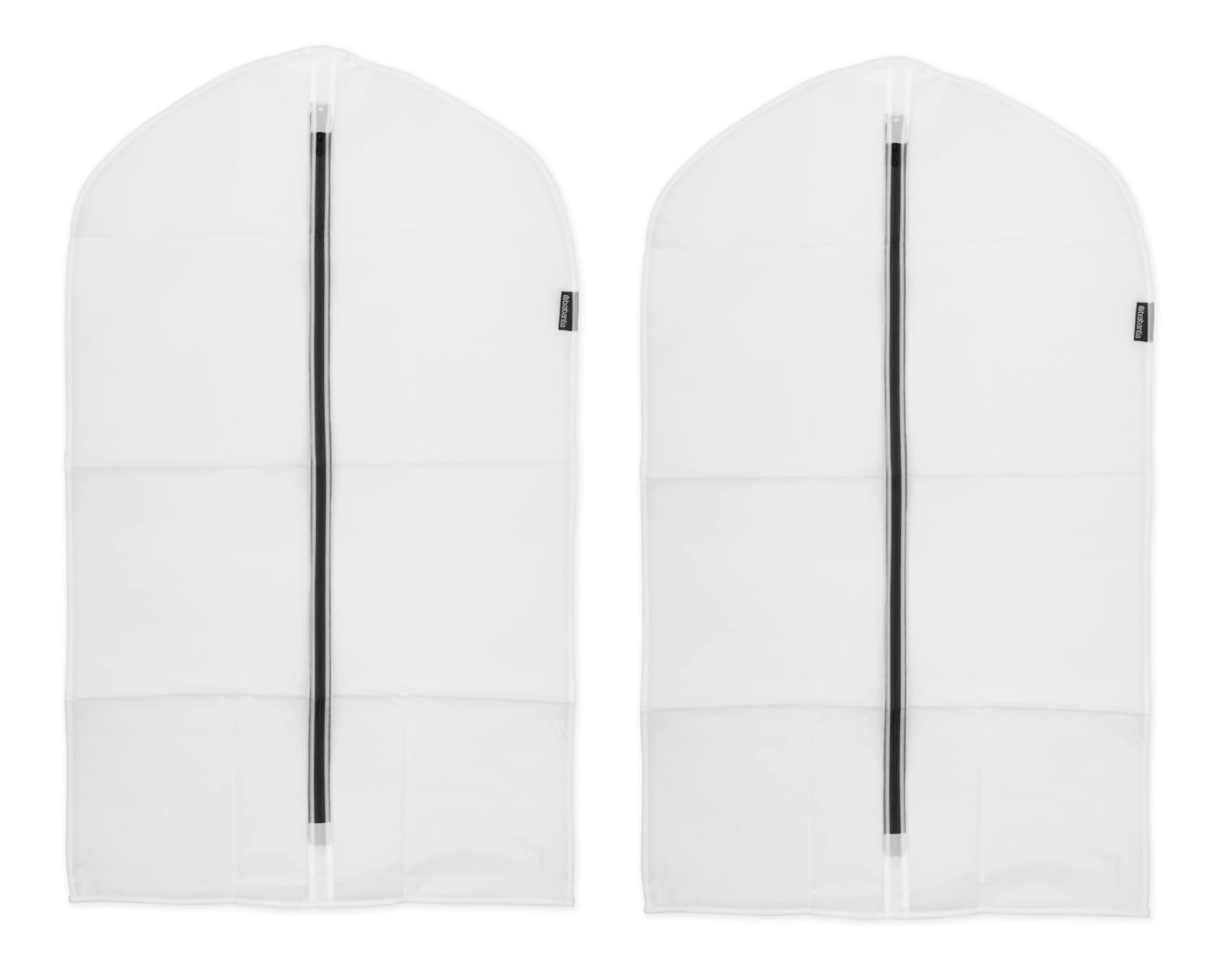Brabantia 2-Pack Medium Clear Hanging Garment Bags for Closet Storage - Dust & Moth Proof Clothes Protector with Zipper Closure - Fits Coats, Dresses & Suits - Perfect for Travel, Seasonal Storage & Wardrobe Organization