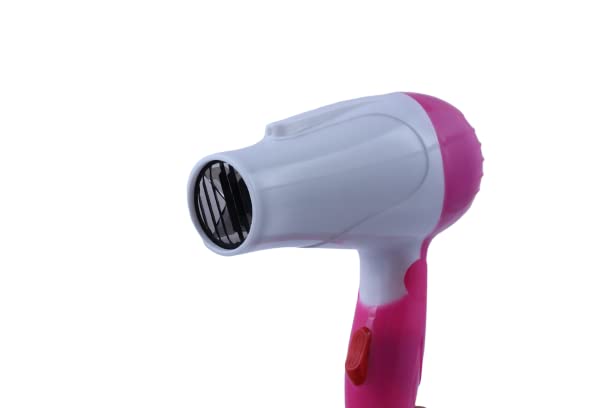 Arzet Nirvani Professional NV-1290 Hair Dryer - 1000W Foldable Electric Blow Dryer with 2 Speed Settings for Women & Men (Pink & White) - Perfect for Home, Travel & Salon Use
