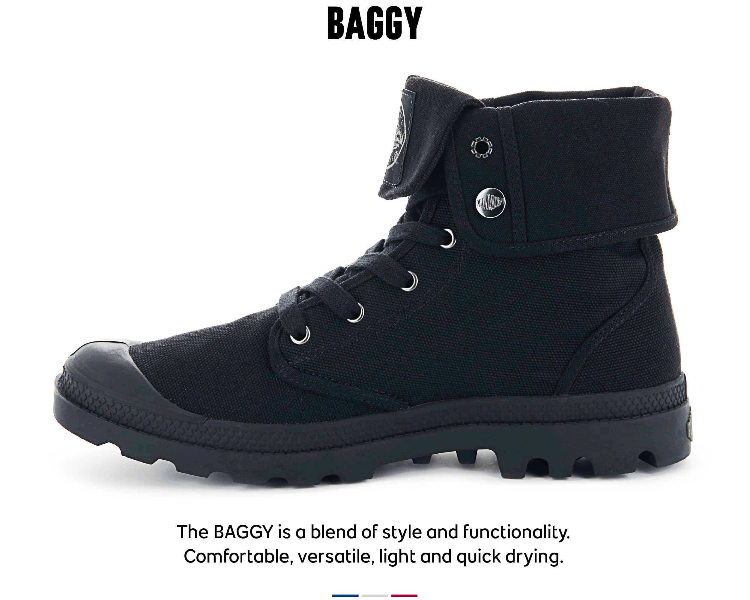 Palladium Men's Baggy Canvas Boots - Waterproof & Comfortable Military Style Boots for Hiking, Work & Outdoor Adventures