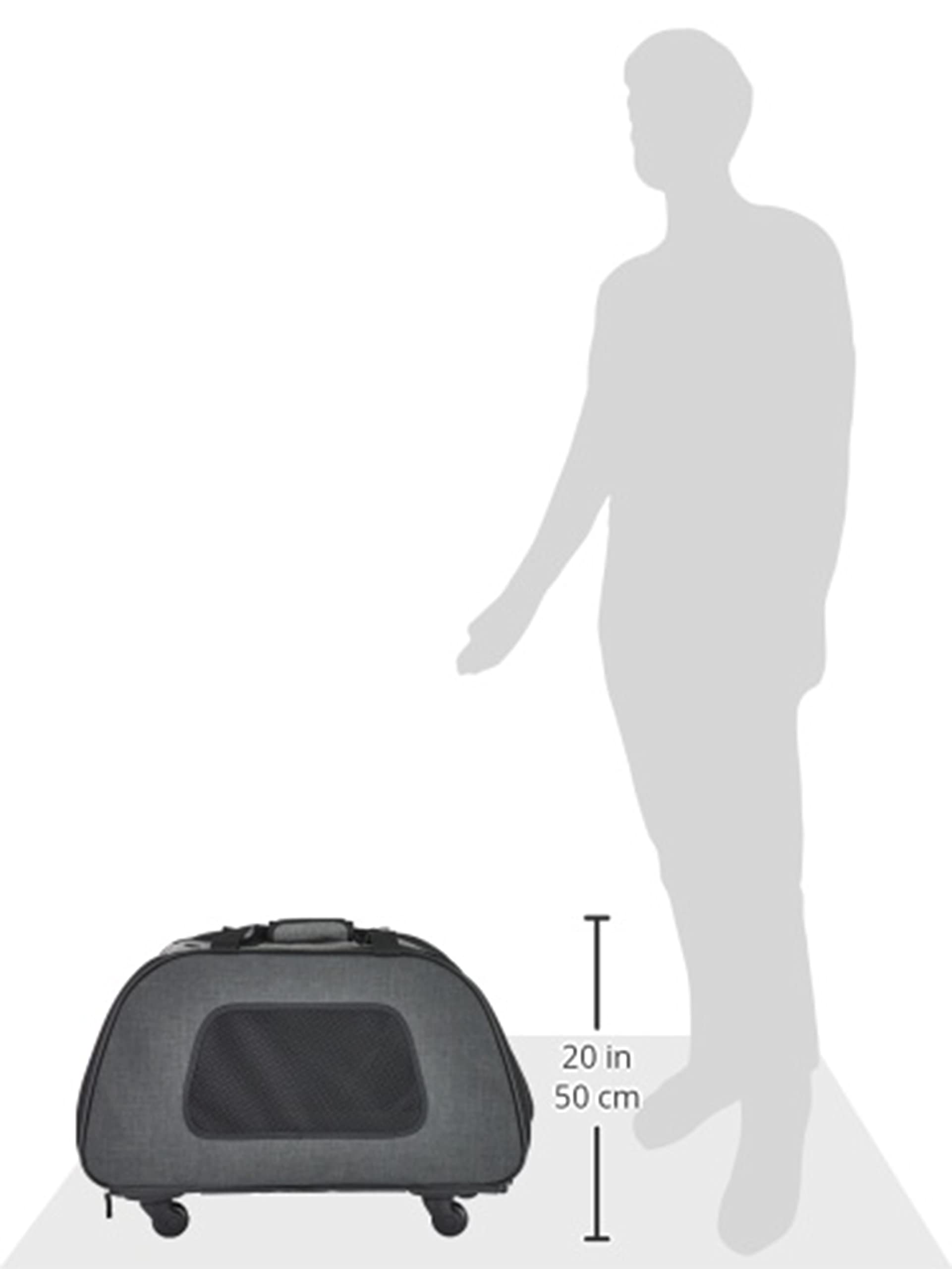 Trixie Wheeled Pet Carrier for Dogs - Grey, 26.4