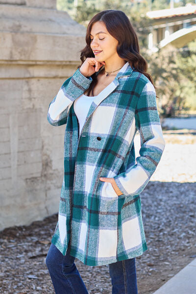 Stylish Plaid Button-Up Lapel Collar Coat for Men & Women | Trendy Fall Winter Jacket | Perfect for Office, Dating & Outdoor Activities