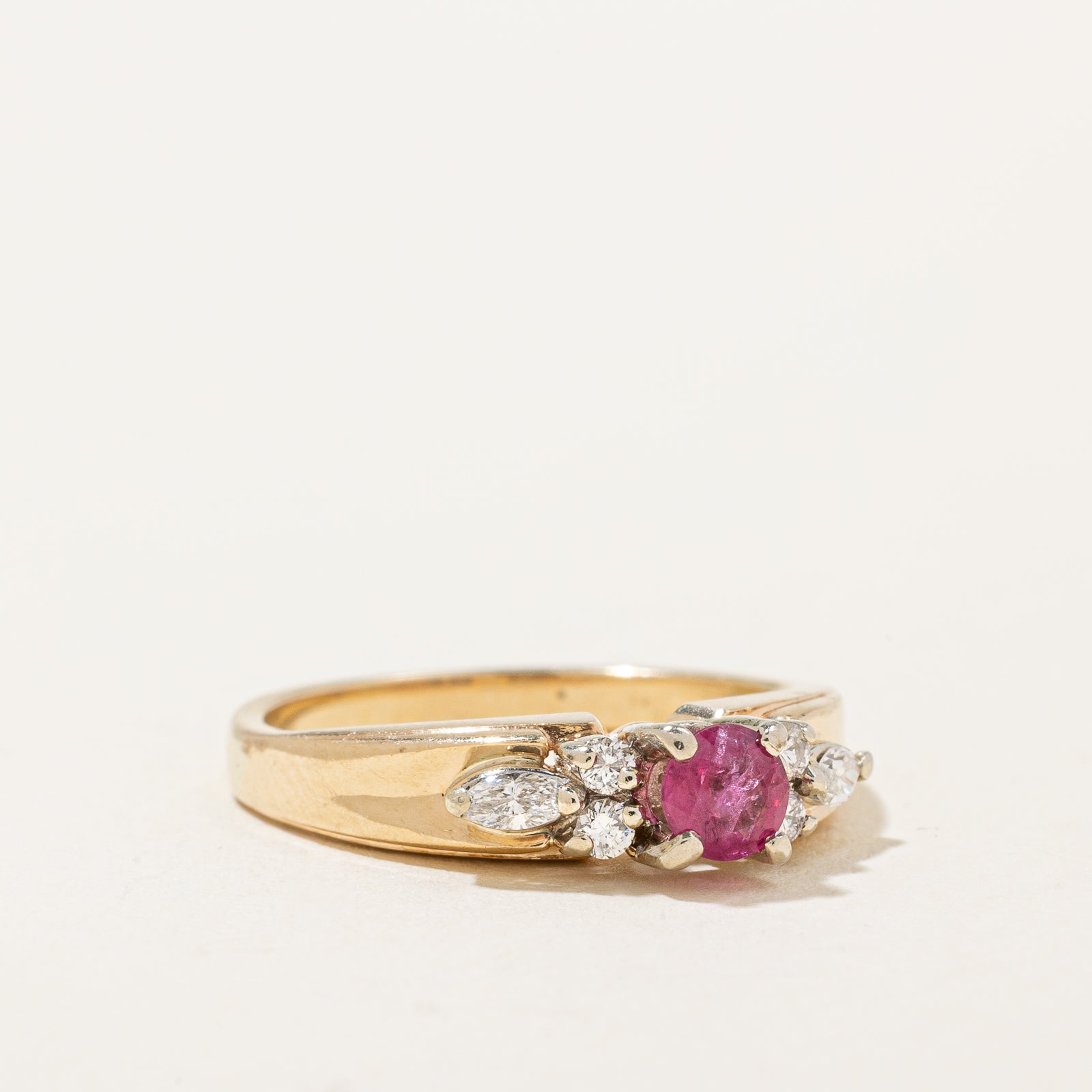 Exquisite Ruby & Diamond Ring | 0.26ct Natural Ruby & 0.14ctw Diamond Accents | Size 5 | Perfect for Engagement, Anniversary & Valentine's Day Gifts