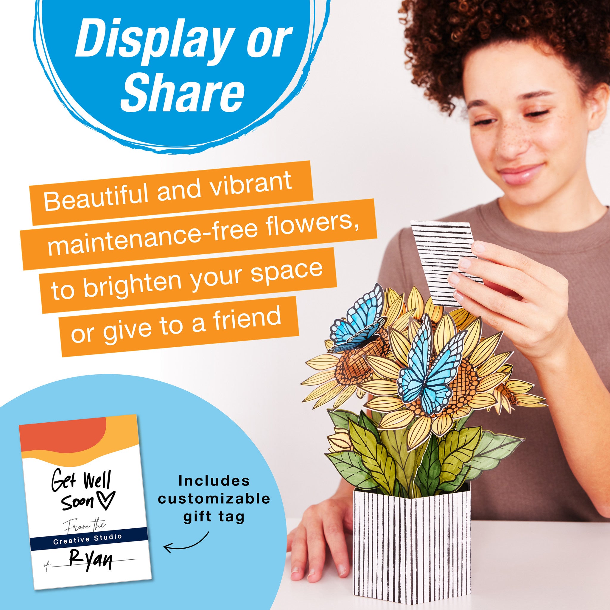 Pop Up Coloring Bouquet - Sunflowers & Butterflies DIY Craft Kit #770429 | Perfect for Stress Relief, Kids Activities & Party Favors