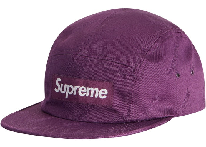 Supreme Jacquard Logo Twill Camp Cap - Purple Snapback Hat for Men & Women | Streetwear Fashion, Outdoor Activities, Casual Wear