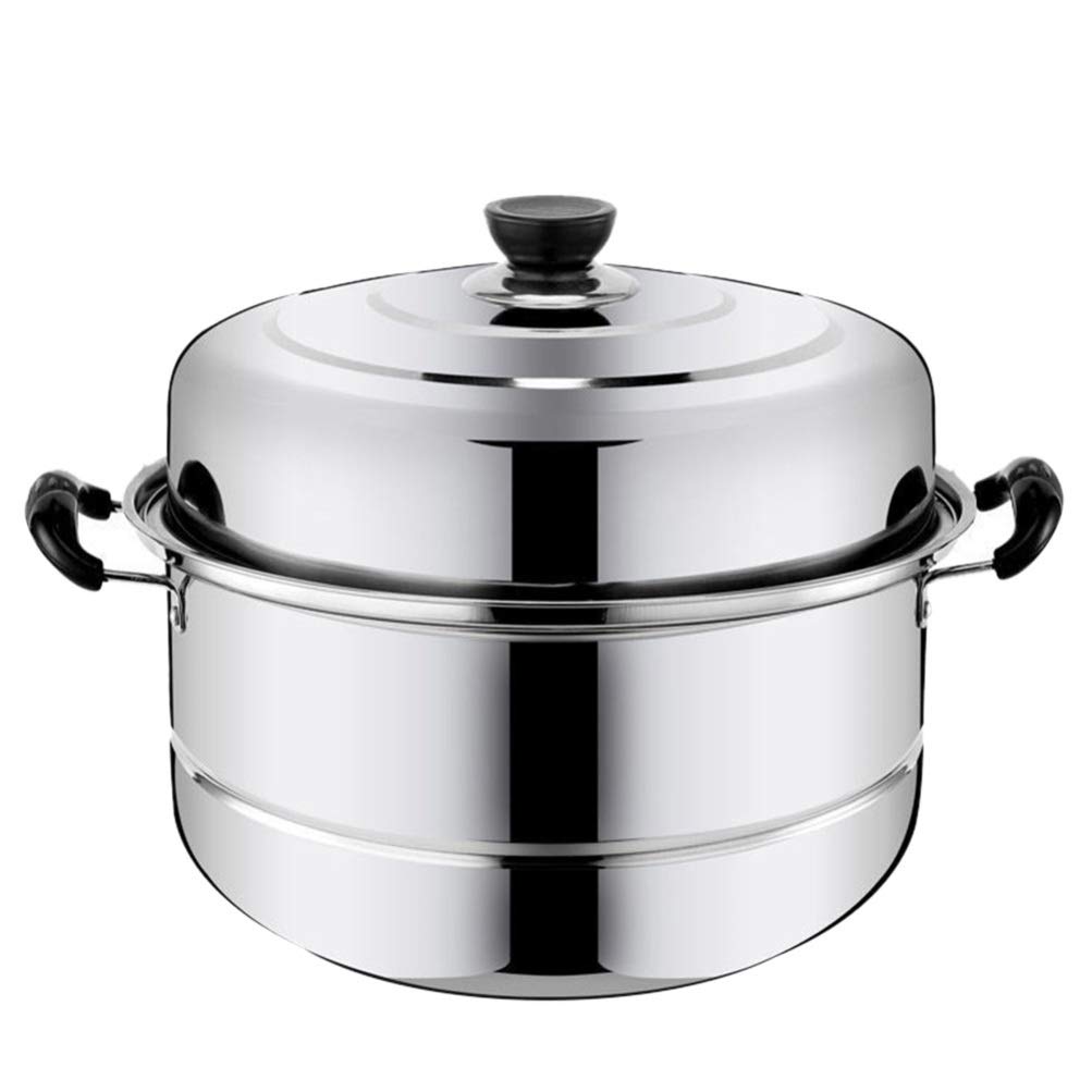 PACKOVE Stainless Steel Double Boiler Pot - Multipurpose Steamer Cookware for Vegetables, Soup & More - Durable Steam Pot for Healthy Cooking | Perfect for Home Kitchens & Restaurants