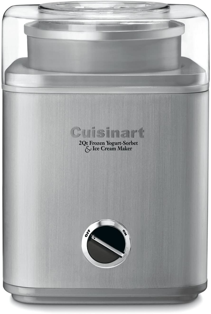 Cuisinart ICE30BCP1 2-Quart Ice Cream Maker Machine for Homemade Ice Cream, Frozen Yogurt & Gelato - Double-Insulated Freezer Bowl, Silver - Perfect for Parties, Family Desserts & Summer Treats