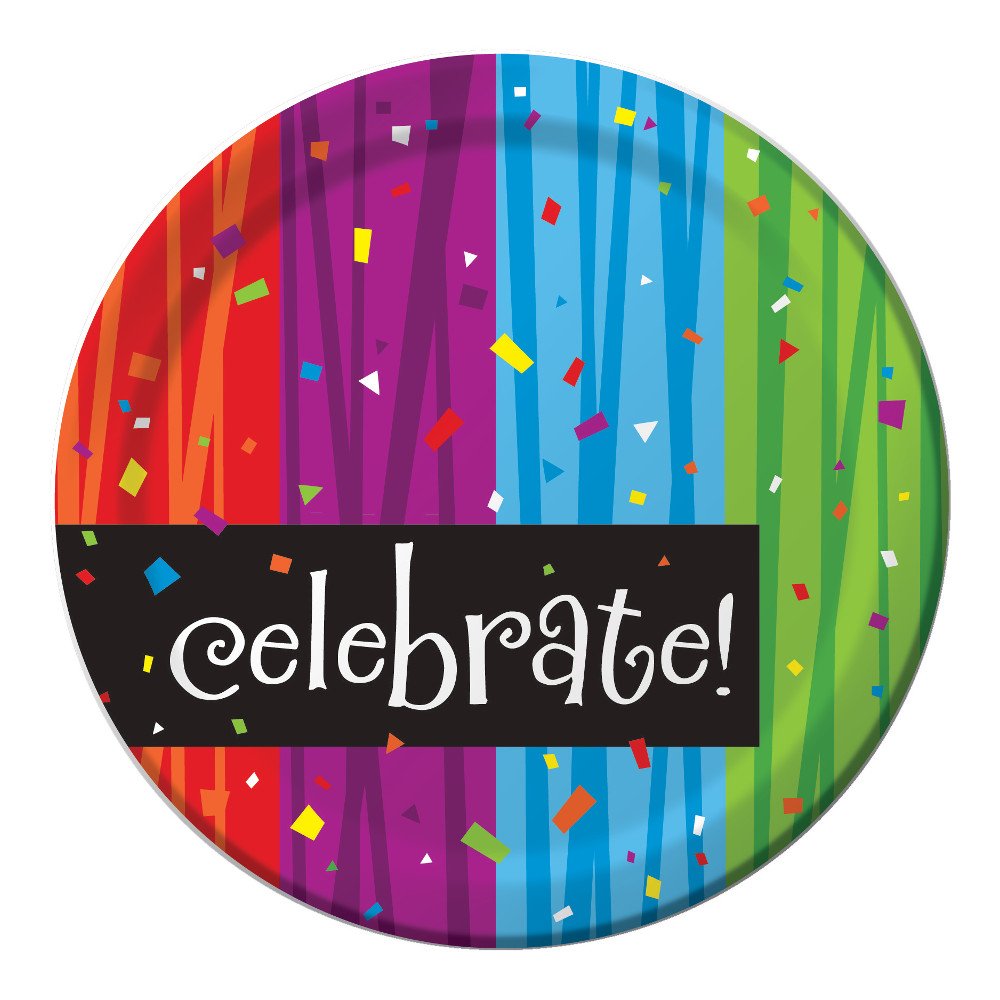 96-Pack Milestone Celebration Disposable Paper Lunch Plates 7 Inch - Perfect for Birthday Parties, Baby Showers & Anniversaries