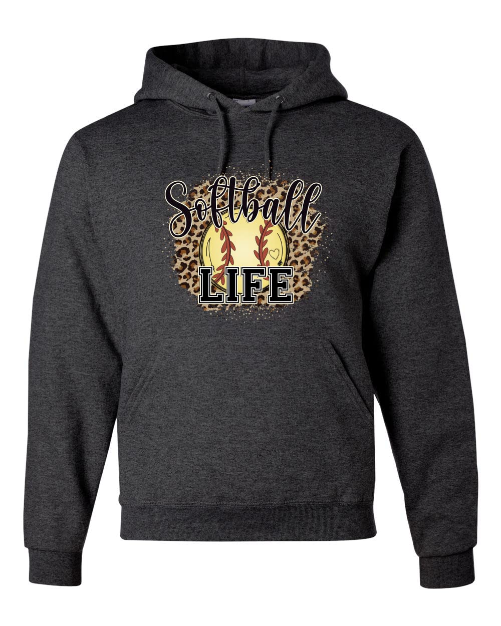 Wild Bobby Softball Life Animal Print Graphic Hoodie - Unisex Sports Sweatshirt for Girls & Boys - Perfect for Baseball Games, Team Spirit & Casual Wear