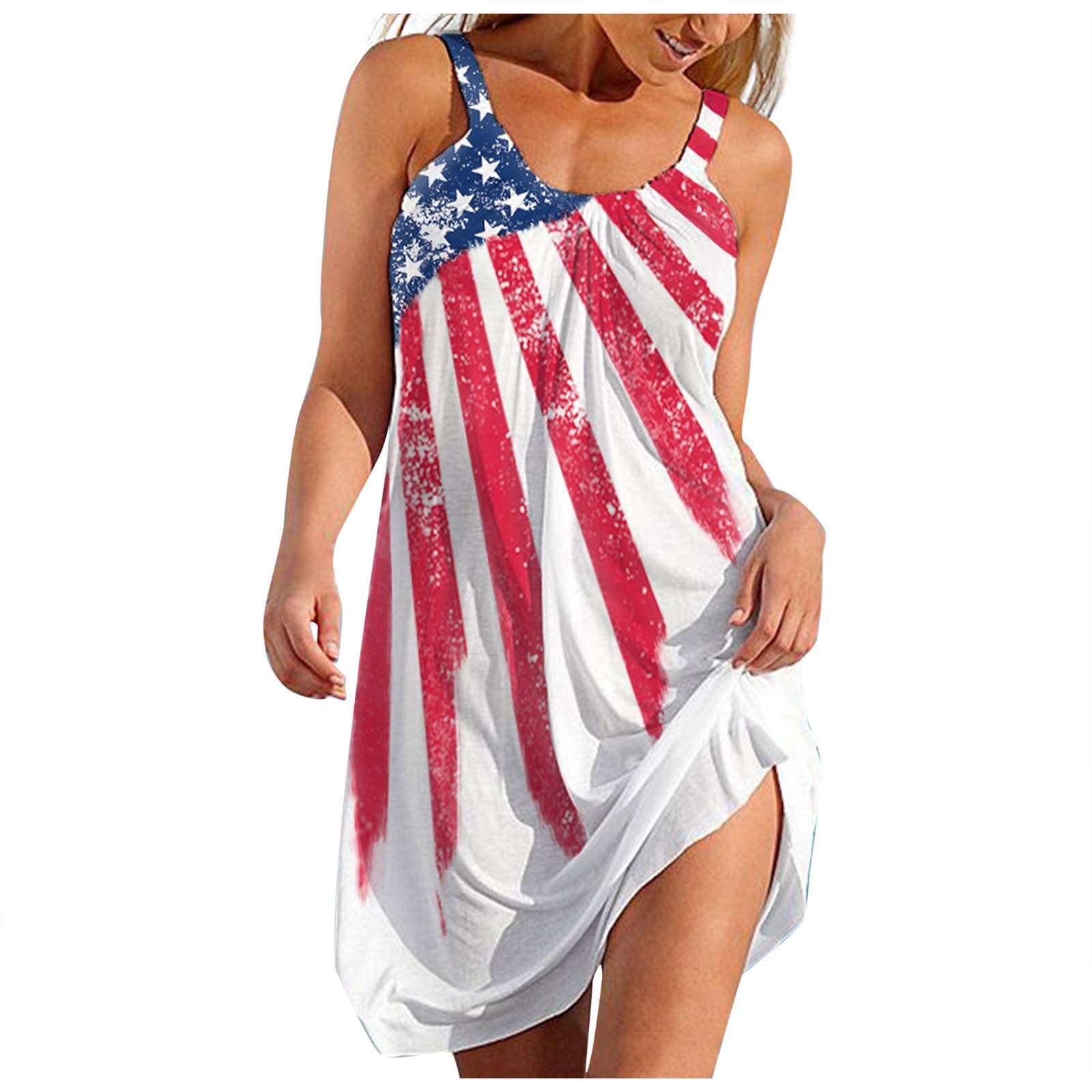 IRegina Women's Summer Dresses - Floral Casual Sundress for 4th of July & Independence Day Outfits | Perfect for Beach Vacations, Picnics & Summer Parties
