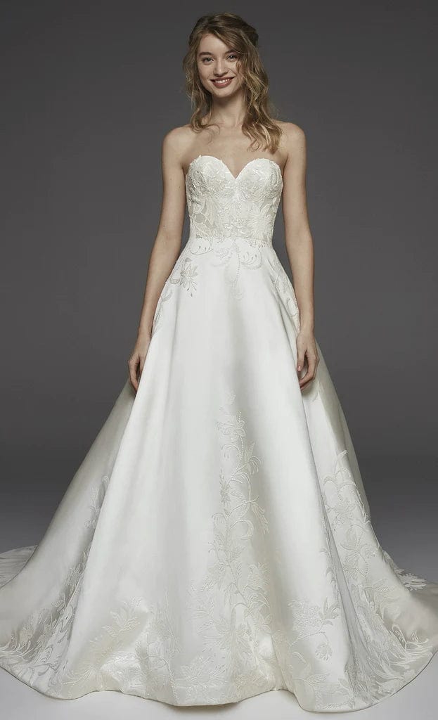 Atelier Pronovias Hela Wedding Dress - Size 10 | Elegant Bridal Gown for Church Ceremony & Formal Reception