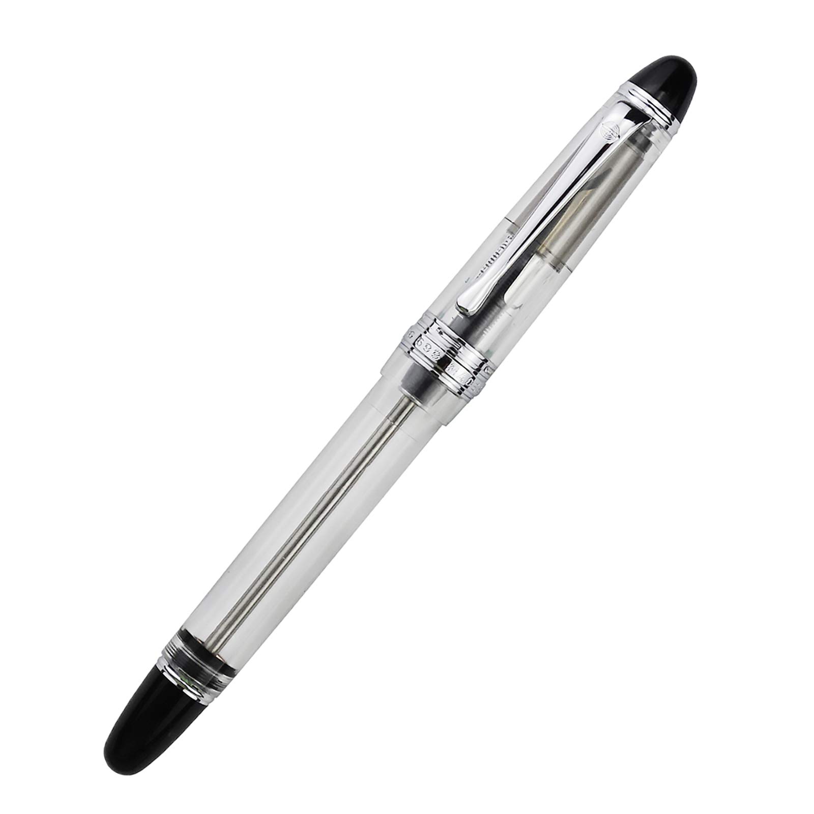 Lanxivi Yongsheng 699 Vacuum Fountain Pen - Medium Nib, Clear Demonstrator for Calligraphy & Writing