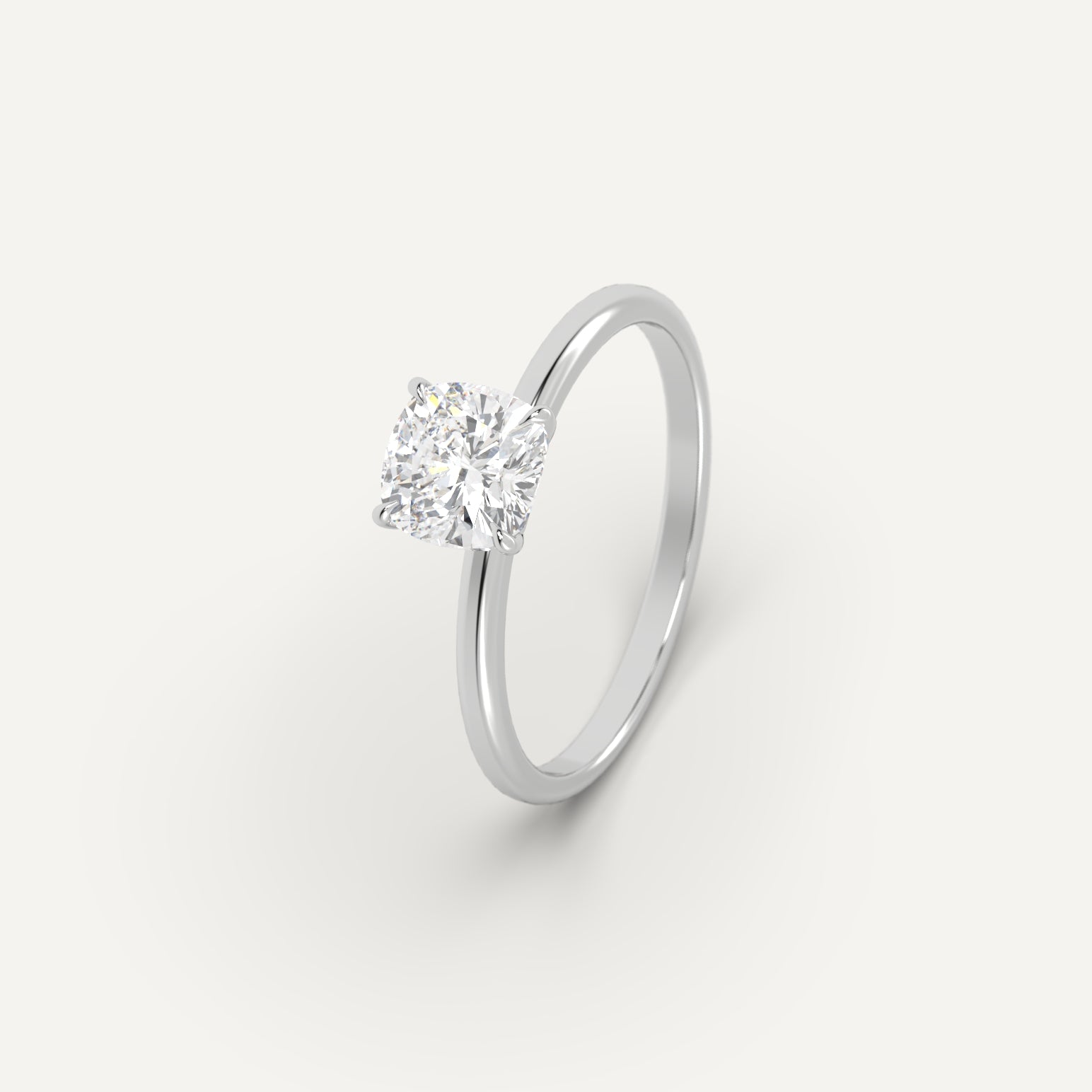 1 Carat Cushion Cut Diamond Engagement Ring - 14K White Gold Solitaire Wedding Band for Women, Perfect for Proposals, Anniversaries & Bridal Jewelry
