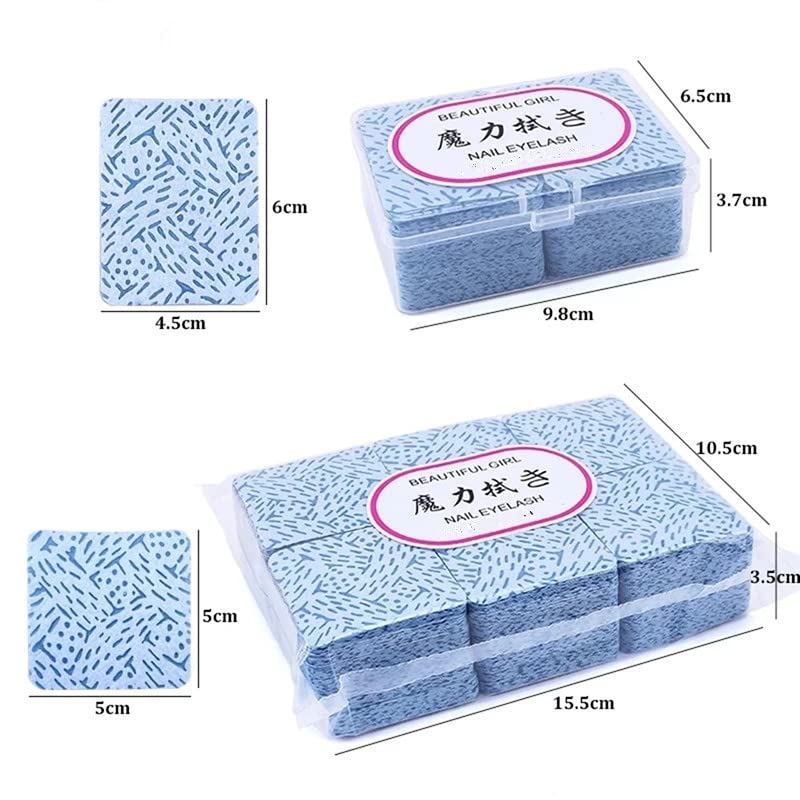 Yimart 180PCS Lint-Free Nail Polish Remover Wipes - Soft Absorbent Pads for Gel Polish Removal, Eyelash Extension Glue Cleaning & Nail Care (Blue) - Perfect for Salon, Home & Professional Nail Technicians