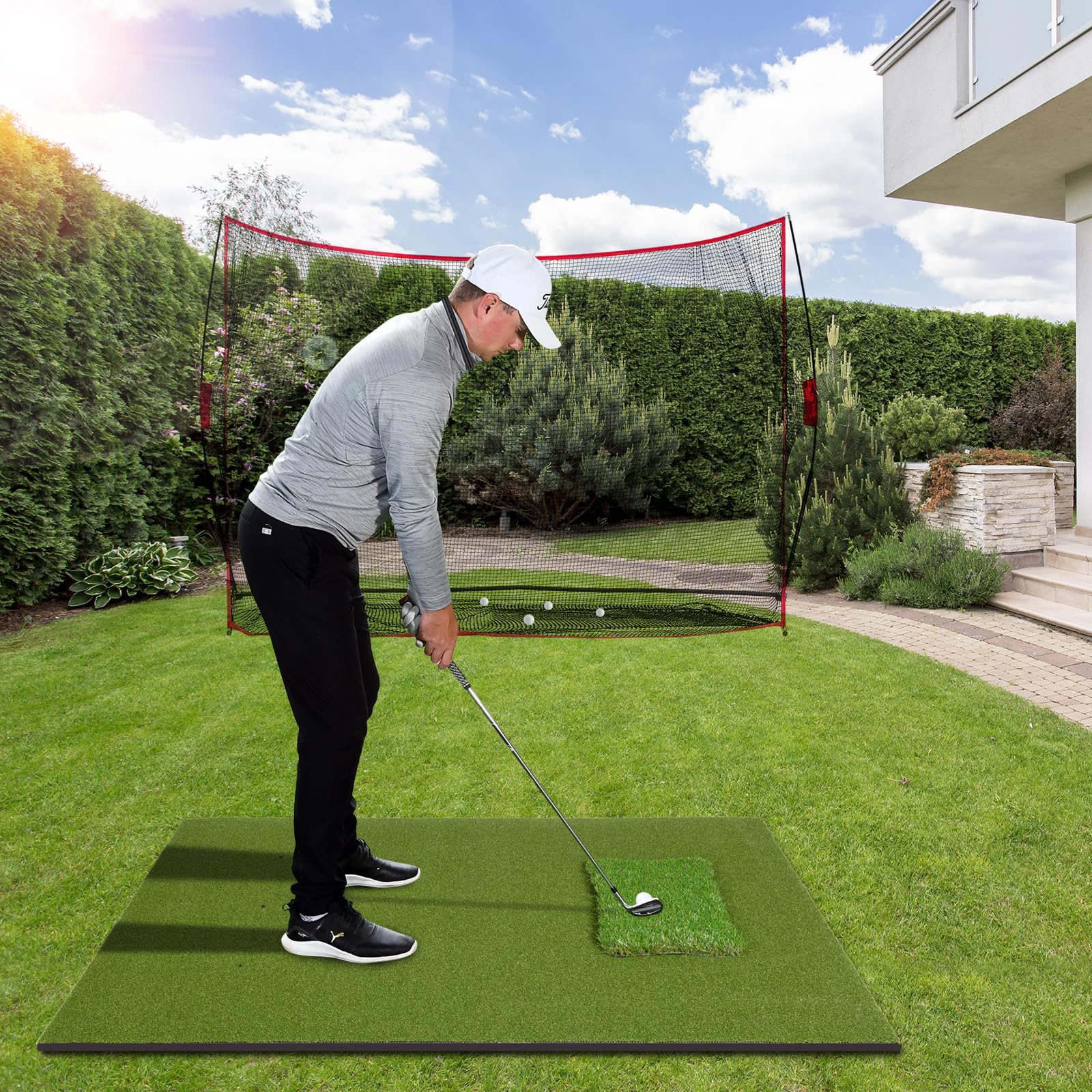 Premium Golf Hitting Mat - Durable Indoor/Outdoor Practice Mat for Adults | Backyard Training & Golf Simulator Use | Ideal Gift for Men Golfers