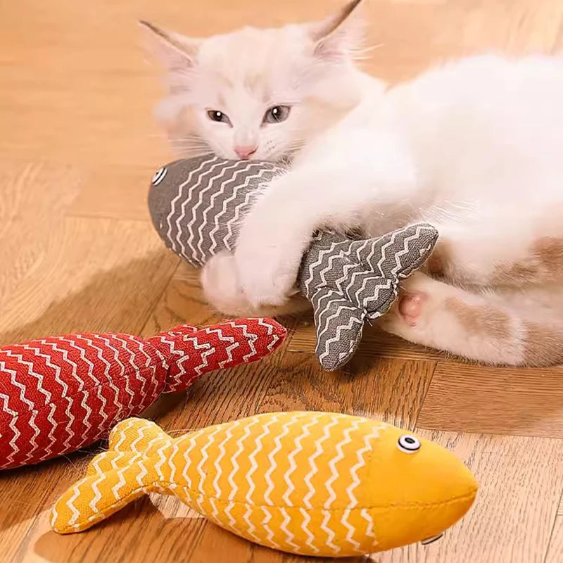 Interactive Fish-Shaped Cat Toy with Catnip - Fun Playtime for Indoor Cats, Encourages Exercise & Hunting Instincts - Perfect for Kittens & Adult Cats