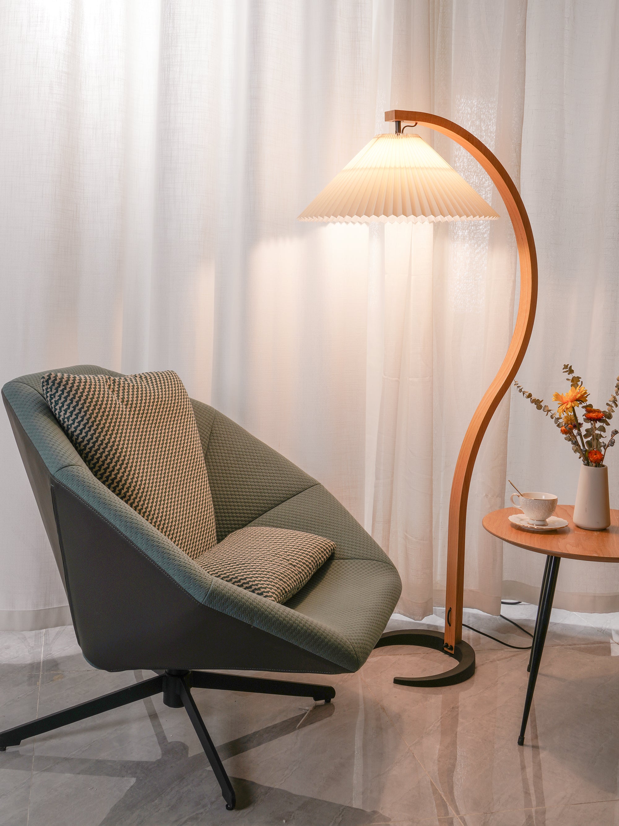 Modern Caprani Floor Lamp - Adjustable LED Standing Light for Living Room, Bedroom & Office - Warm White & Cool White Dimmable Lighting - Perfect for Reading, Relaxing & Decor