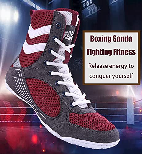 High Traction Boxing & Wrestling Shoes for Men, Women & Youth - Non-Slip Weightlifting, Combat & Training Shoes for Gym, Competition & Squat Workouts - Perfect for MMA, CrossFit & Speed Training