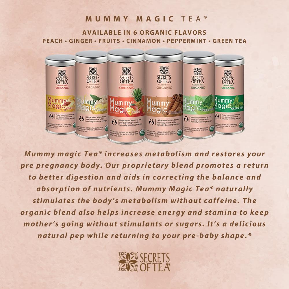 Slim Tea Mummy Magic Weight Loss Ginger Tea - 40 Cups | Natural Detox & Metabolism Booster for Women | Perfect for Postpartum Wellness & Healthy Lifestyle