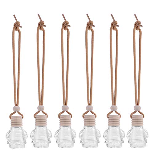 Lurrose 6pcs Hanging Car Air Freshener - Essential Oil Diffuser & Aromatherapy Perfume Bottle for Car, Home, Office, Travel - Clear Fragrance Pendant | Freshen Your Ride, Relax at Home, Stay Refreshed on the Go