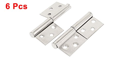 Stainless Steel Slip Joint Flag Hinges for Cabinet Doors - 2.4 Inch Lift Off Hinges (6 Pack) - Perfect for Kitchen Cabinets, Furniture, and DIY Home Improvement Projects