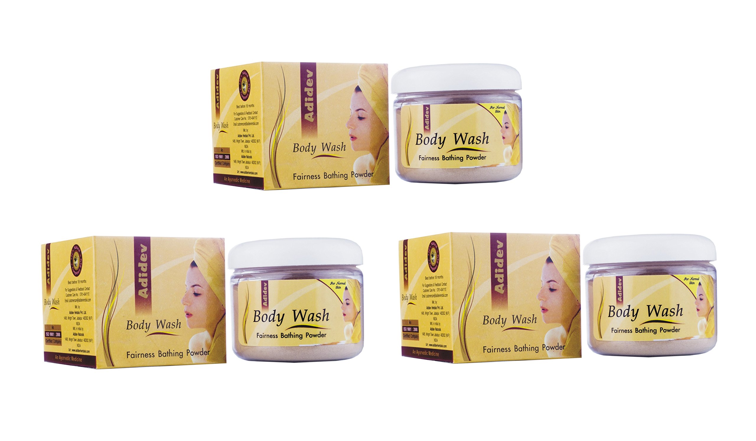 Adidev Herbals Body Wash for Normal & Combination Skin - Pack of 3 (300g Each) | Gentle Daily Cleanser for Men & Women | Perfect for Shower & Bath Routine