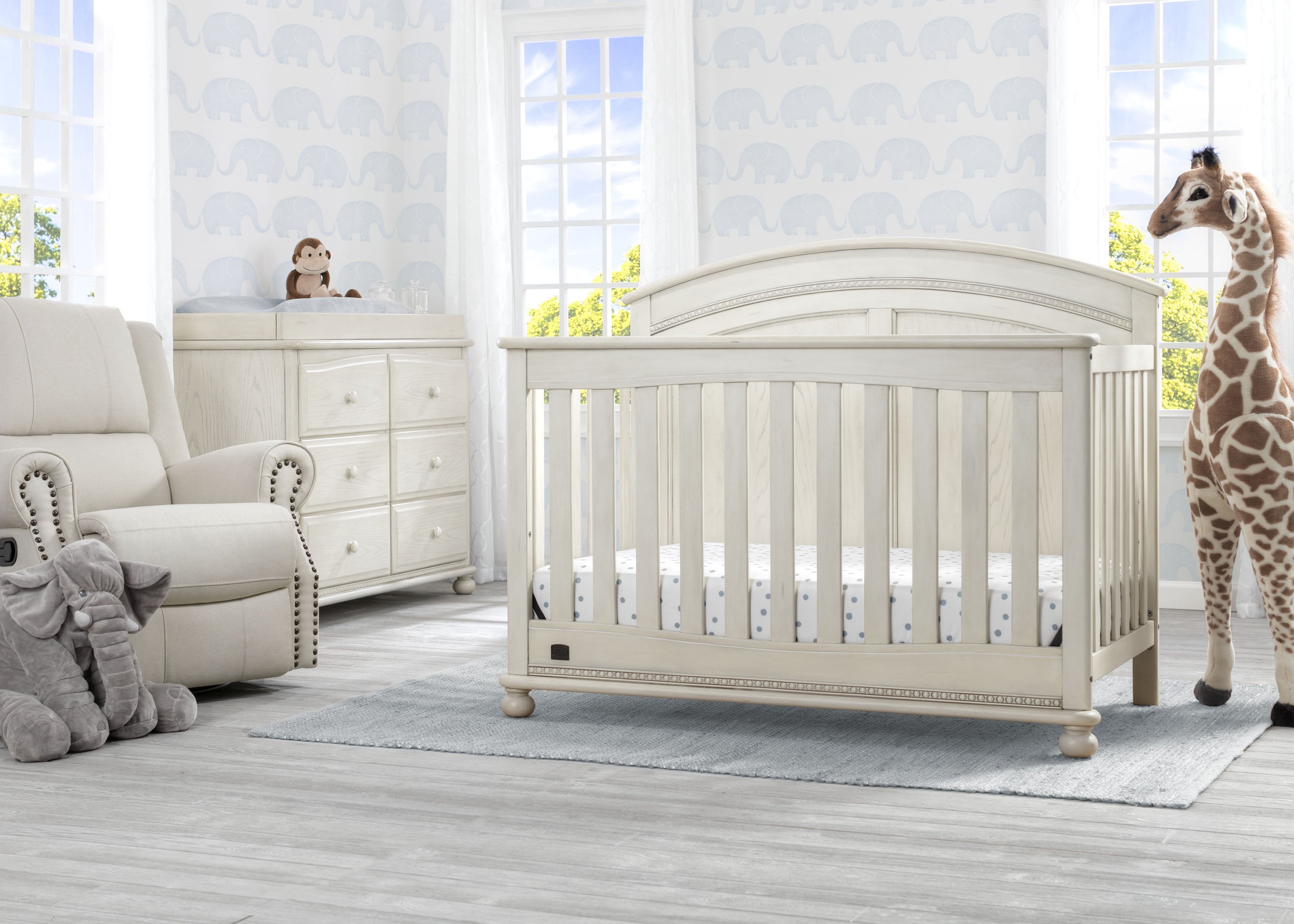Ainsworth 4-in-1 Convertible Baby Crib - Toddler Bed, Daybed & Full-Size Bed - Safe Nursery Furniture for Newborns & Kids - Perfect for Bedrooms & Daycare Centers