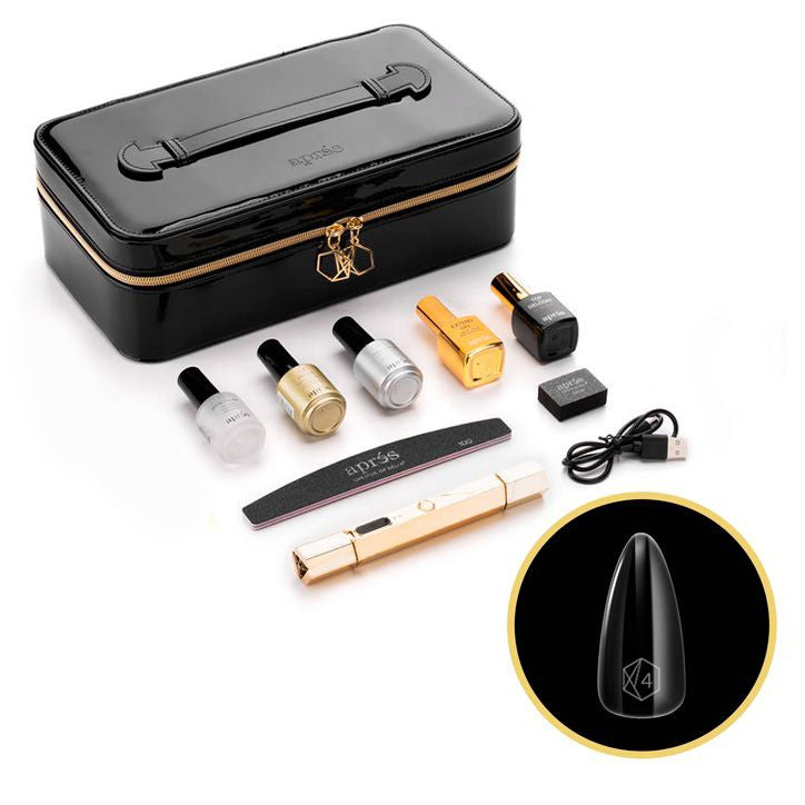 Apres Gel X Nail Extension Kit - 500 Pcs Natural Short Stiletto Nails for Salon & Home Manicure | DIY Nail Art, Wedding, Party & Special Occasions